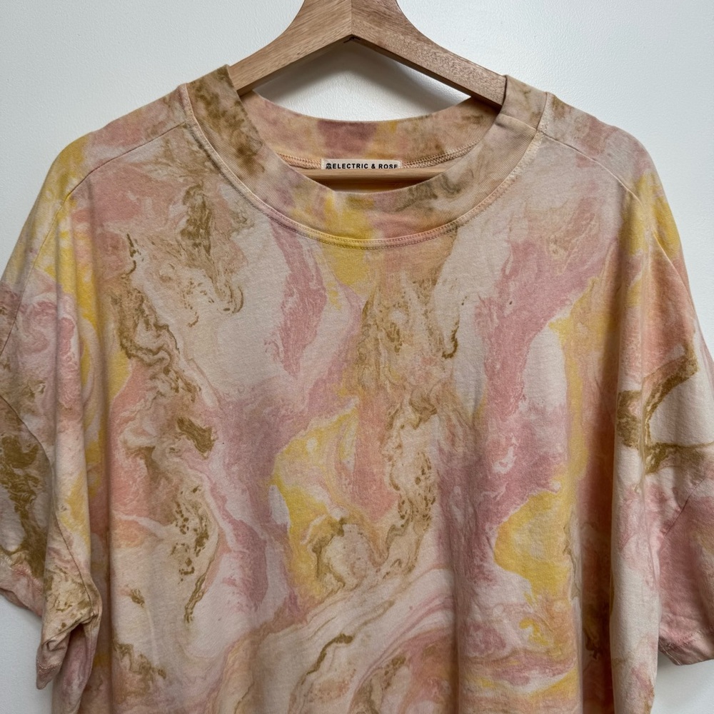 Electric & Rose Anthropologie Billy Gravity Tie Dye T-Shirt Dress Large - Picture 3 of 13